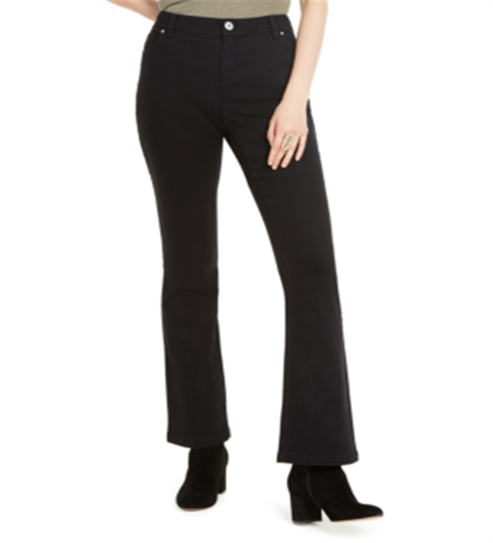 Calça jeans feminina INC International Concepts Essentials Curvy Fit com 5 bolsos e corte bootcut, preta, tamanho 2