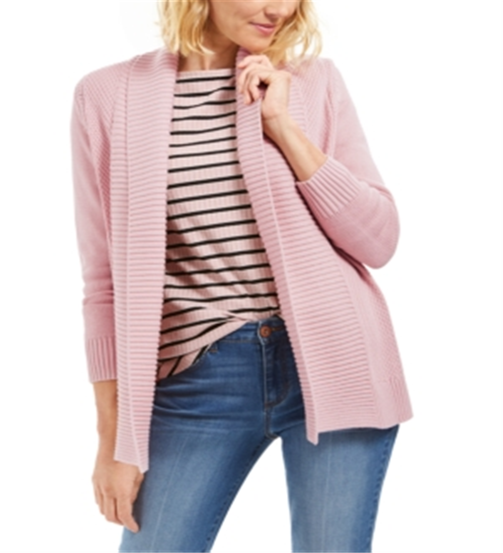 Cardigan feminino Charter Club com gola xale e fita de balé frontal aberta, rosa, tamanho XX-G