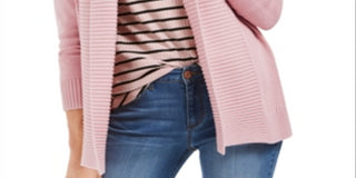 Cardigan feminino Charter Club com gola xale e fita de balé frontal aberta, rosa, tamanho XX-G