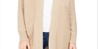 Cardigan feminino patchwork Charter Club marrom tamanho pequeno