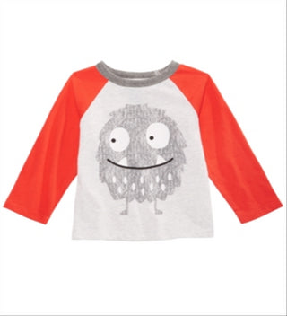 Camiseta infantil First Impressions com estampa de monstros para meninos, cinza, tamanho 3T