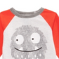Camiseta infantil First Impressions com estampa de monstros para meninos, cinza, tamanho 3T