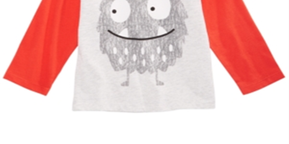 Camiseta infantil First Impressions com estampa de monstros para meninos, cinza, tamanho 3T
