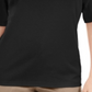 Blusa feminina Karen Scott com decote em V e detalhes em botões, preta, tamanho médio