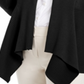 Cardigan feminino JM Collection com nervuras mistas e botões, preto, tamanho pequeno
