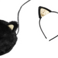 Conjunto de 2 peças de faixa de cabeça de gato e bolsa de pele sintética para meninas pequenas e grandes, tamanho preto, regular