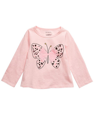 Camiseta infantil de algodão com estampa de borboleta First Impressions para meninas, tamanho 18 meses
