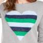 Suéter feminino metálico com estampa de coração Maison Jules, cinza, tamanho XS