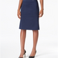Saia feminina linha A com cintura rebitada JM Collection, azul, tamanho XX-G