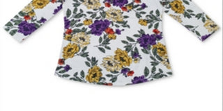 Blusa feminina com estampa floral Charter Club, branca, tamanho grande