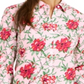 Camisa feminina Charter Club com estampa de linho e mangas curtas, rosa, tamanho pequeno