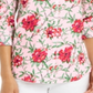 Camisa feminina Charter Club com estampa de linho e mangas curtas, rosa, tamanho pequeno