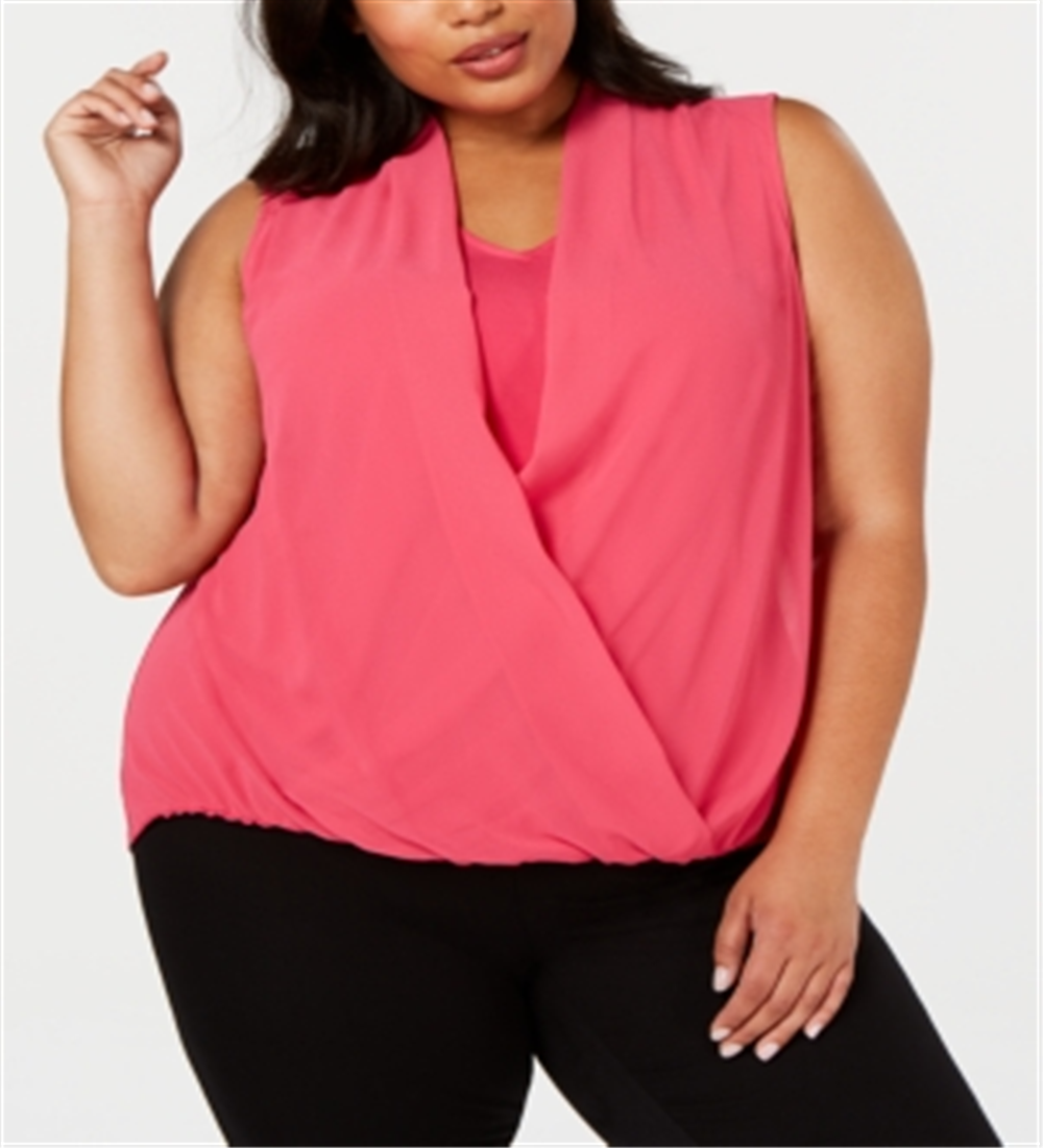 Blusa Alfani Plus Surplice Feminina Rosa Tamanho 0X