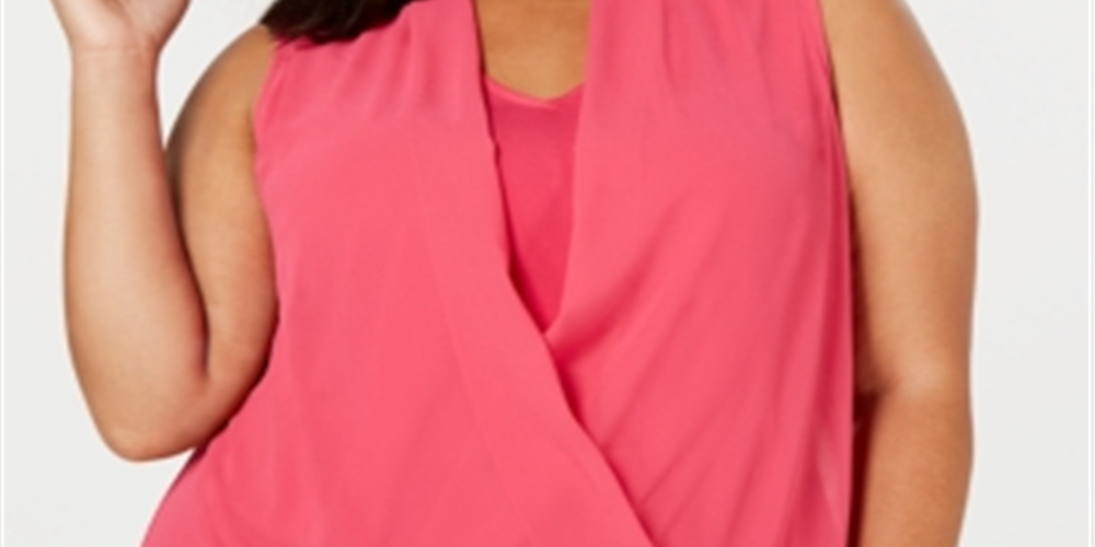 Blusa Alfani Plus Surplice Feminina Rosa Tamanho 0X