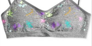 Maidenform Little &amp; Big Girl's Splatter Print Sutiã Crop Sem Costura Cinza Tamanho P