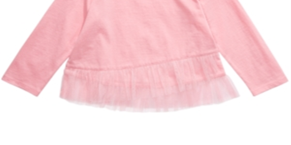 Top de tule com bainha para bebê First Impressions, rosa, tamanho 6-9 meses