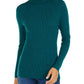 Blusa feminina listrada com gola alta e nervuras Style &amp; Co, verde, tamanho pequeno