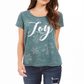 Camiseta feminina com estampa gráfica Joy da Style &amp; Co, verde, tamanho pequeno G