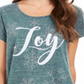 Camiseta feminina com estampa gráfica Joy da Style &amp; Co, verde, tamanho pequeno G
