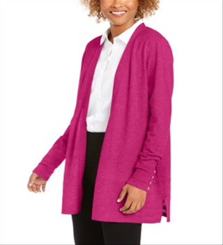 Cardigan feminino Charter Club com frente aberta, rosa, tamanho pequeno