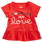 Camiseta de algodão estampada First Impressions Baby Girl's Forever, vermelha, tamanho 24 meses