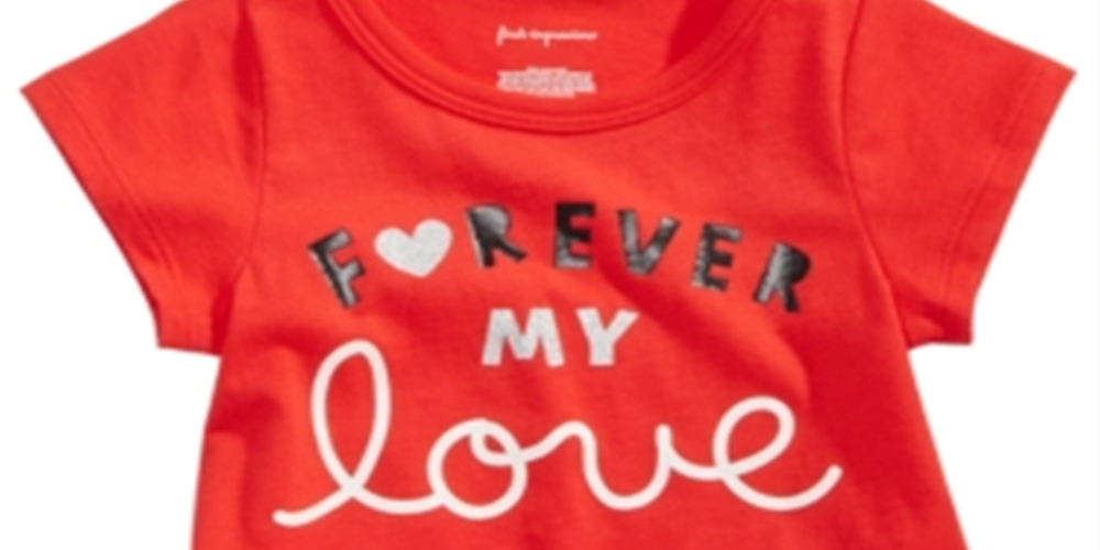 Camiseta de algodão estampada First Impressions Baby Girl's Forever, vermelha, tamanho 24 meses
