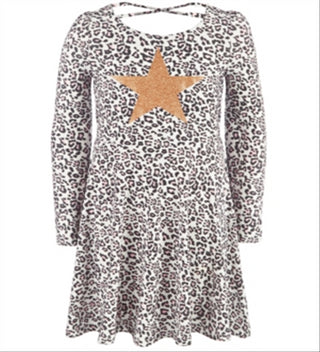 Epic Threads Toddler Girl's Snow Leopard Heart Dress White Size 4T