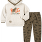 Conjunto de moletom com capuz e calça de moletom estampada para meninos, 2 peças, infantil, tamanho 3-6 meses