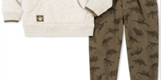 Conjunto de moletom com capuz e calça de moletom estampada para meninos, 2 peças, infantil, tamanho 3-6 meses