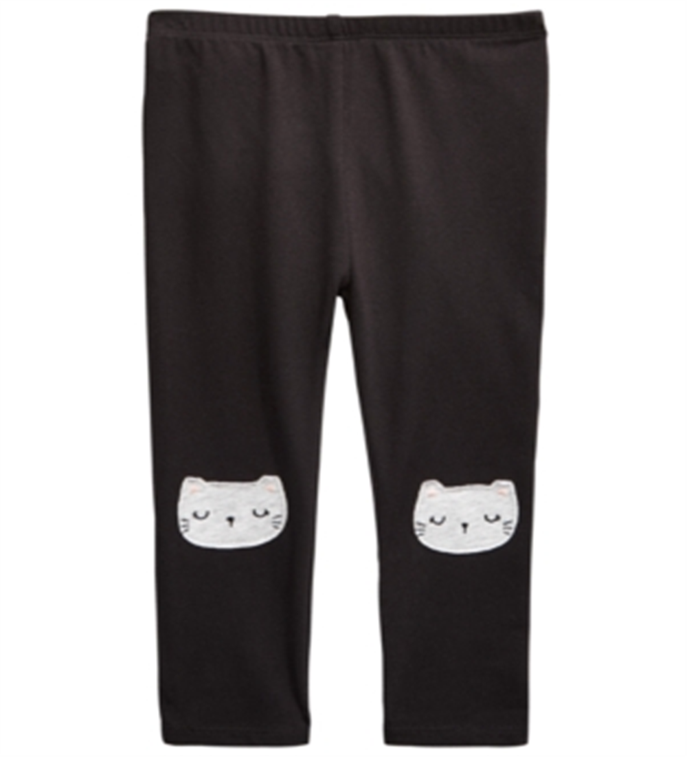 Leggings de gato para meninas First Impressions, pretas, tamanho 3-6 meses