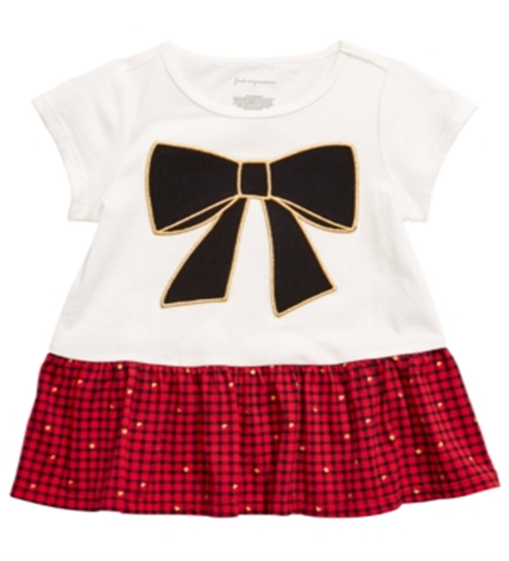 Camiseta infantil de algodão com estampa de laço First Impressions para meninas, tamanho 4T