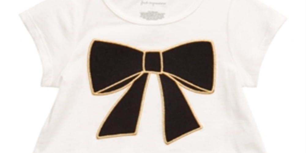 Camiseta infantil de algodão com estampa de laço First Impressions para meninas, tamanho 4T
