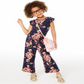 Macacão infantil com estampa floral e mangas esvoaçantes Epic Threads para meninas, azul, tamanho 4T