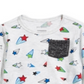 Camiseta infantil com estampa de estrela e bolso First Impressions para meninos, tamanho 3T, cinza