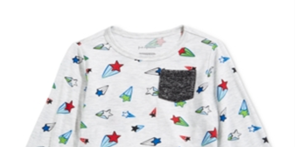 Camiseta infantil com estampa de estrela e bolso First Impressions para meninos, tamanho 3T, cinza