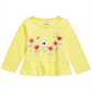 Camiseta infantil de algodão com estampa floral First Impressions para meninas, tamanho 12 meses, amarela