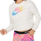 Moletom curto com logo Nike feminino, branco, tamanho XS