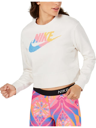 Moletom curto com logo Nike feminino, branco, tamanho XS