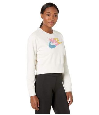 Moletom curto com logo Nike feminino, branco, tamanho XS