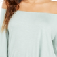 Blusa feminina estilo &amp; co ombro a ombro com babados, tamanho PP, menta, haze