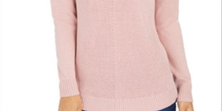 Charter Club Suéter feminino com decote em V e fita de balé rosa claro, tamanho pequeno P