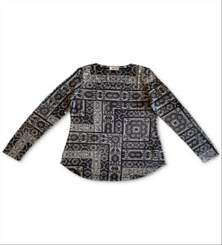 Suéter estampado estilo tapeçaria feminino cinza tamanho grande