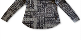 Suéter estampado estilo tapeçaria feminino cinza tamanho grande
