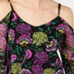Blusa feminina INC International Concepts com decote em V e mangas curtas, floral, preta, tamanho pequeno médio