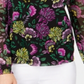 Blusa feminina INC International Concepts com decote em V e mangas curtas, floral, preta, tamanho pequeno médio