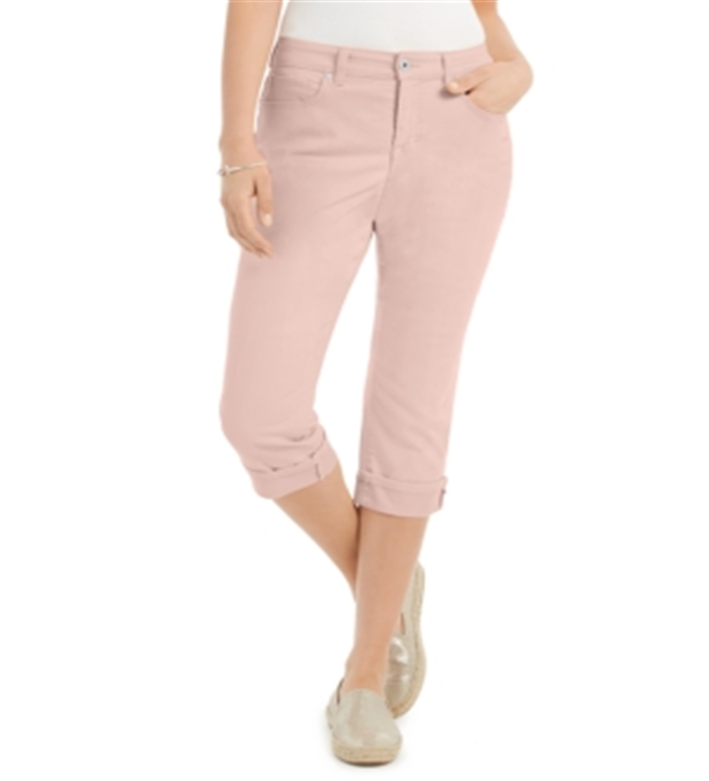 Calça Capri Curvy Rosa Feminina Style &amp; Co Tamanho 4