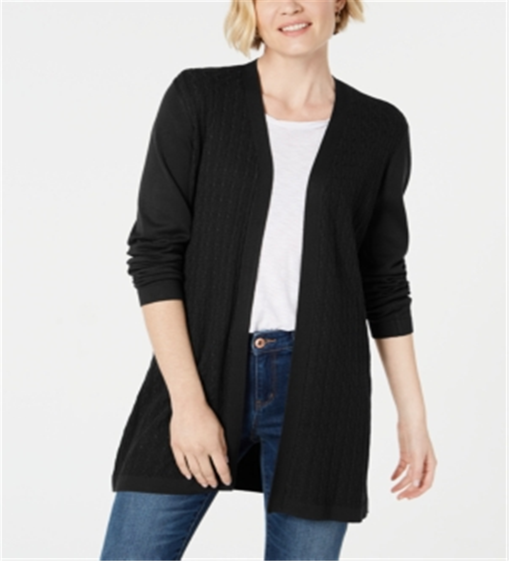 Karen Scott Cardigan Feminino Frente Aberta Preto Tamanho XS