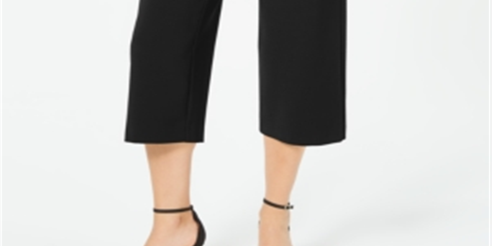 Calças curtas Alfani femininas com cinto e pretas, tamanho 16, pequena