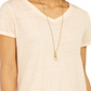Camiseta feminina estilo &amp; co com decote em V e estampa Burnout, laranja, tamanho pequeno