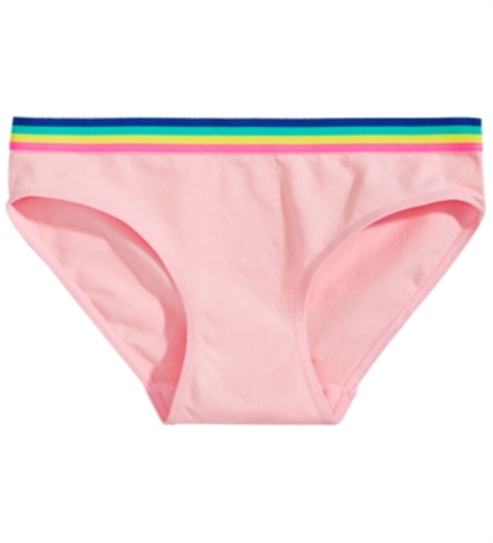 Maidenform Little &amp; Big Girl's Rainbow Waist Seamless Hipster Underwear Rosa Tamanho Grande